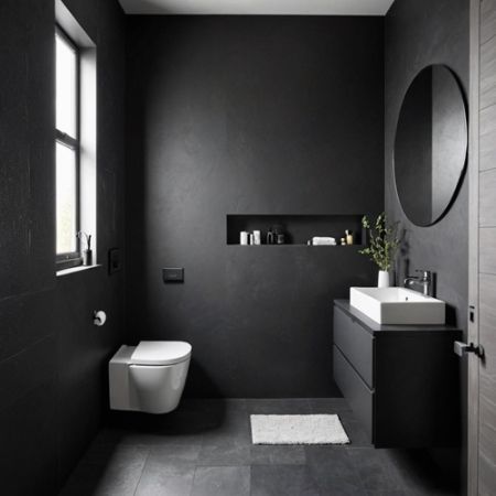 salle de bain Noir Mat