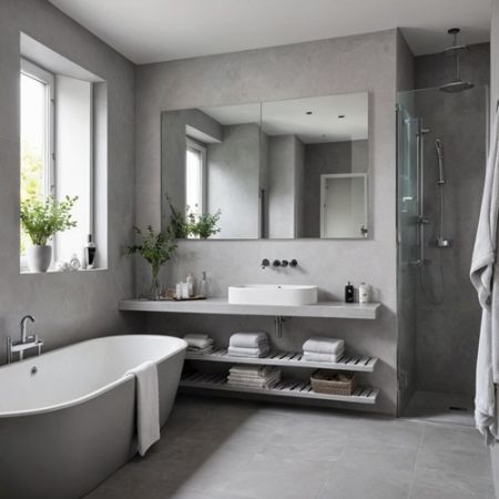 salle de bain Gris Clair