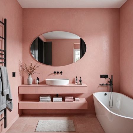 salle de bain Rose Poudré