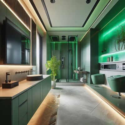 salle de bain en style hi-tech