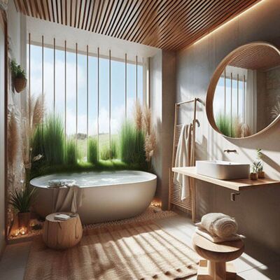Salle de bains en style oazis