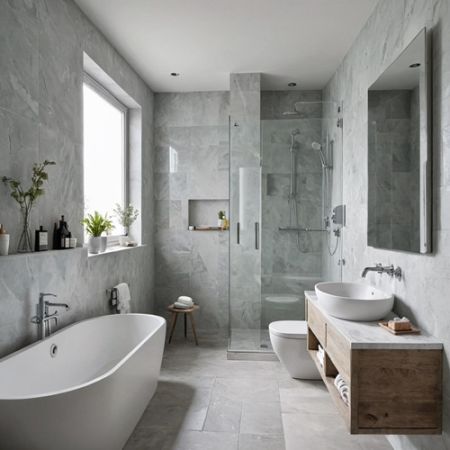 salle de bain Gris Perle