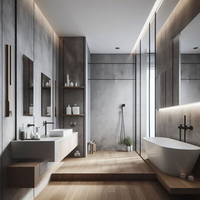 Salle de bains dans un style minimaliste