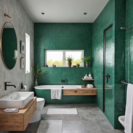 salle de bain Vert Émeraude