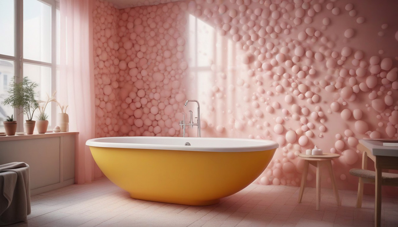 couleur de salle de bain rose