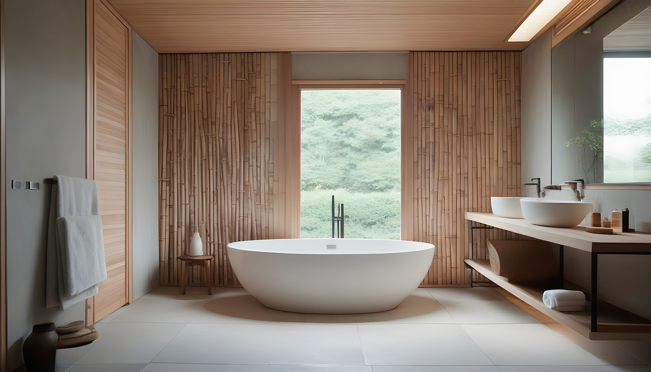 Salle de bains dans un style Japonais